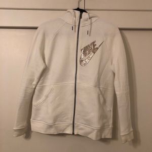 White Zip-Up Nike Hoodie
